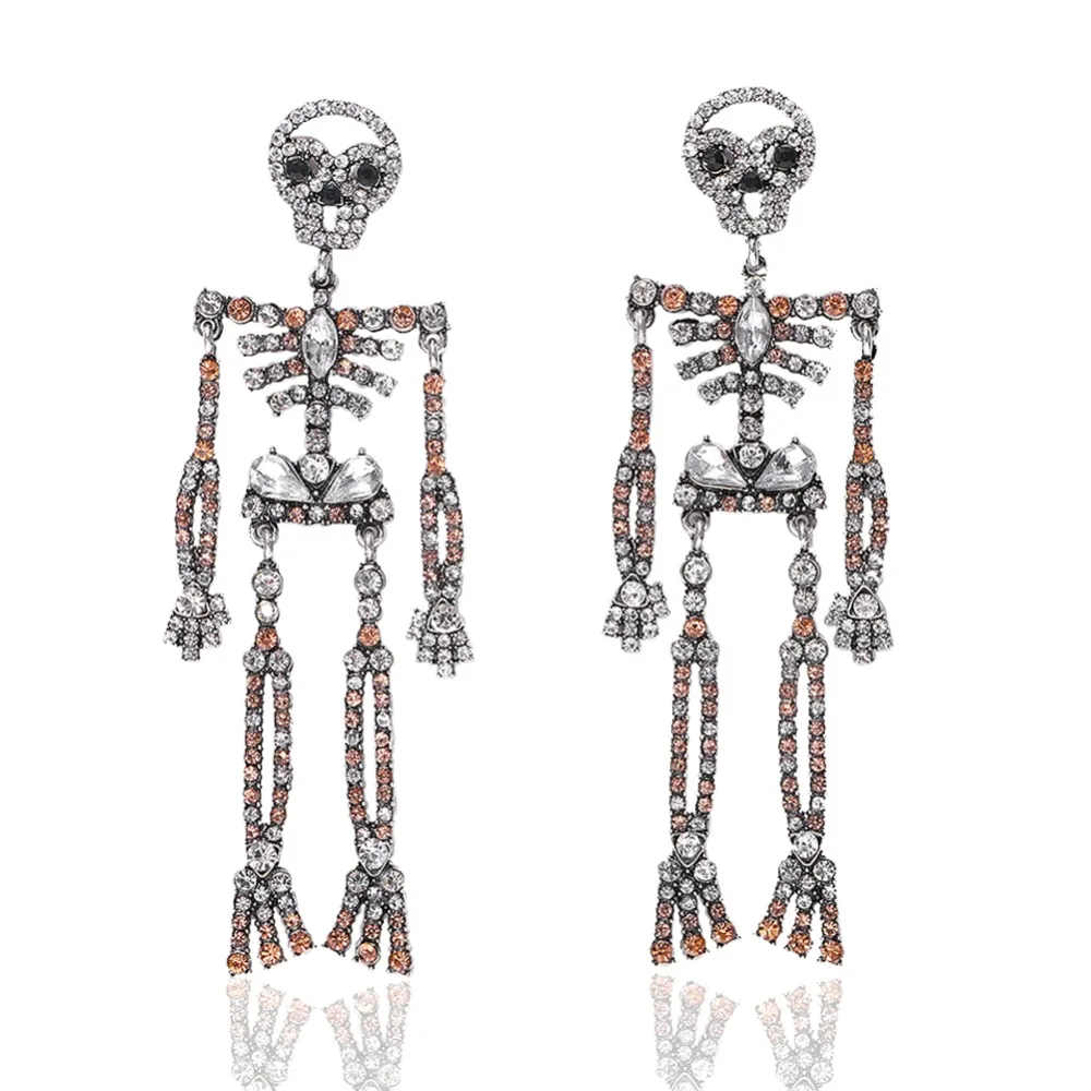 Dvacaman, новинка, серьги-подвески с кристаллами Jack Bones, женские серьги с бусинами Санта Клауса, ювелирные изделия на Хэллоуин, Рождество