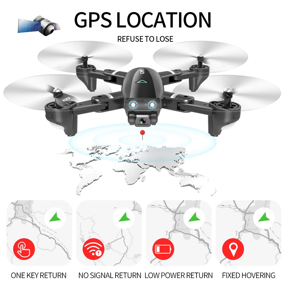 S167 gps Дрон с камерой 5G RC Квадрокоптер Дрон 4K wifi FPV складной Офф-точка Летающий жесты фотографии вертолет для видеосъемки игрушки для детей