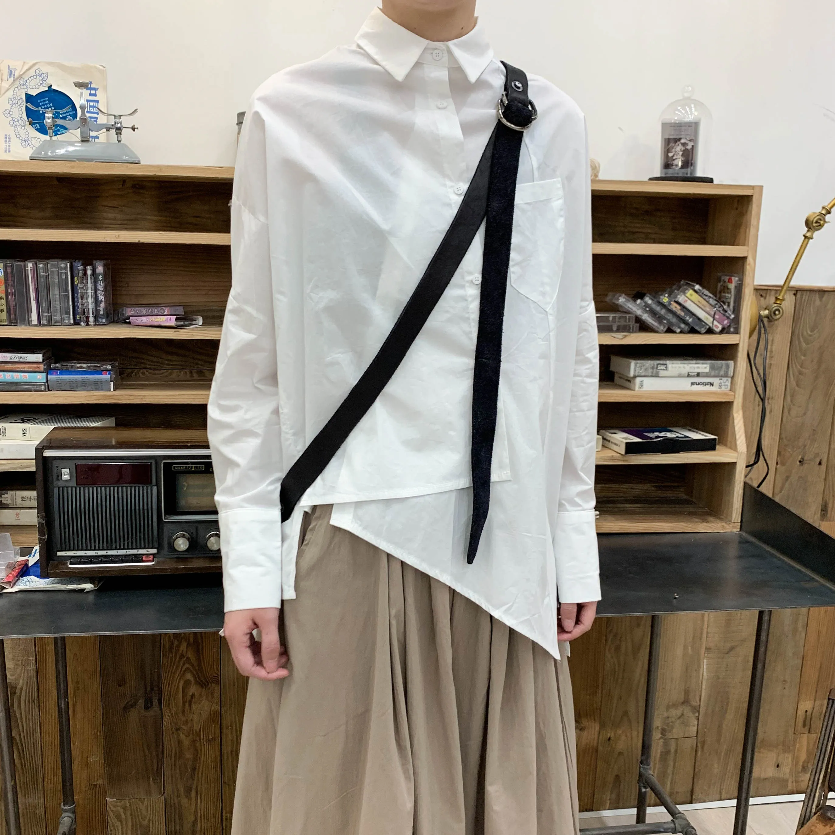 カスタムプラスサイズs 6xl メンズtシャツ 新しいファッショナブルな服 非対称のyamuloメンズtシャツ 短い背中の開いたブラウス カジュアル シャツ Aliexpress