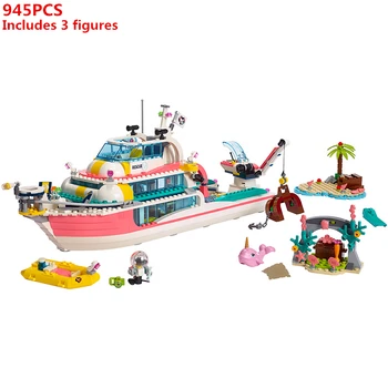

Friends Series Rescue Mission Boat Building Blocks Model Sets Bricks Classic For Children Toys Girl Gift Compatible 41381
