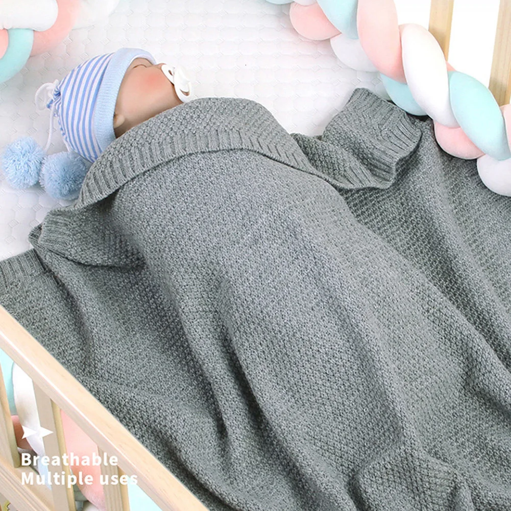 Вязаный для новорожденных крючком пеленать Обёрточная бумага для пеленания Одеяло теплый спальный мешок