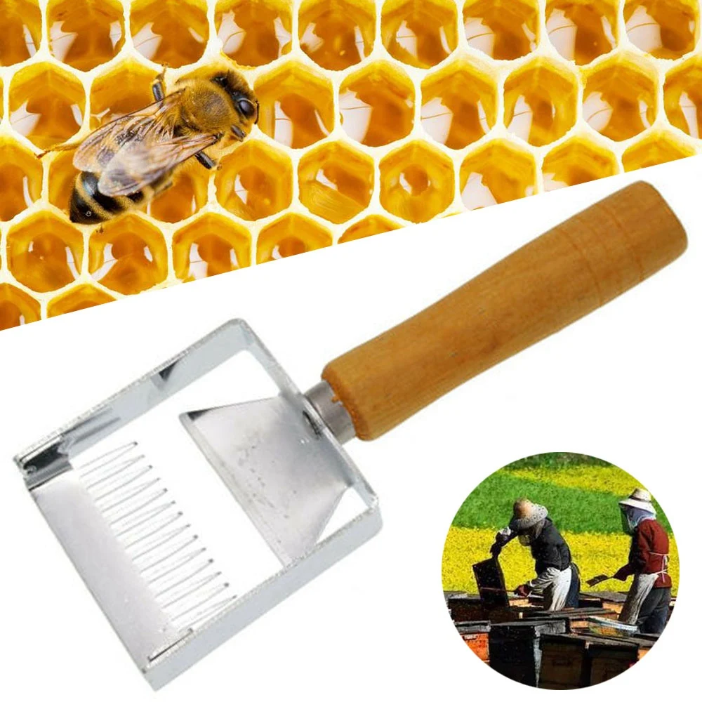 1 шт. разворачивающая вилка Пчеловодство Мед Расческа нож-скребок для пчеловодов деревянная ручка нож пасечный инструмент