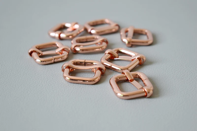 50Pcs/Lot Metal Adjustable Buckle For Webbing 15mm Belt Buckles Handbag Bag Dog Collars High Quality Plated Metal Buckle