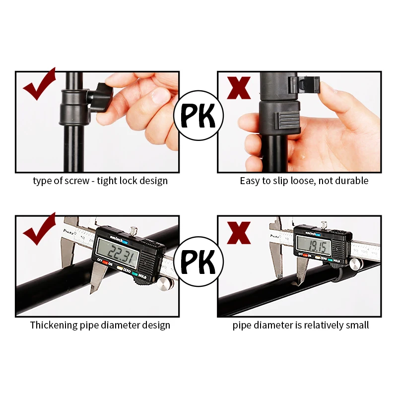  Photography T-shaped Background Backdrop Stand Adjustable Support System Photo Studio for Non-Woven