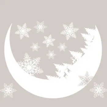 

Christmas Decorations Creative Electrostatic Wallpaper Snowflake Moon Domestic Glass Wall Removable Stickers