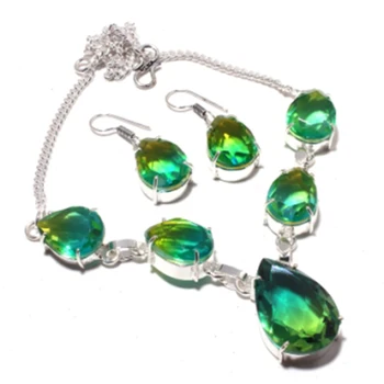 

Bi-Color Necklace + Jewelry Set Silver Overlay over Copper , 45 cm, N4378