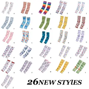 

Korean Colored Cute Cartoon Avocado Fruit Print Arm Cycling Protection Sleeves Women Girl Cover Glove Cooling Sun Summer Ou N9V2