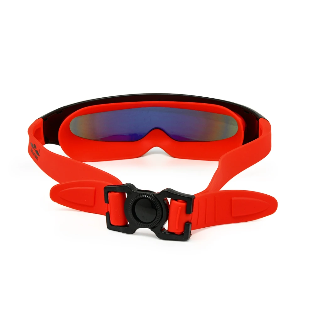 One-Piece Swimming Goggles Mirror-Coated Anti-fog with Hard Case, Adult's Snorkelling Mask Diving Glasses