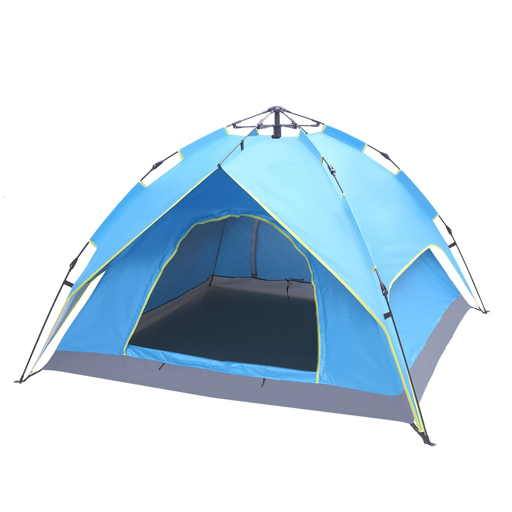 3-4 Person Hydraulic Automatic Camping Tent Double Layer Instant Setup Outdoor Family Tent Portable Backpacking Tent for Hiking (2)