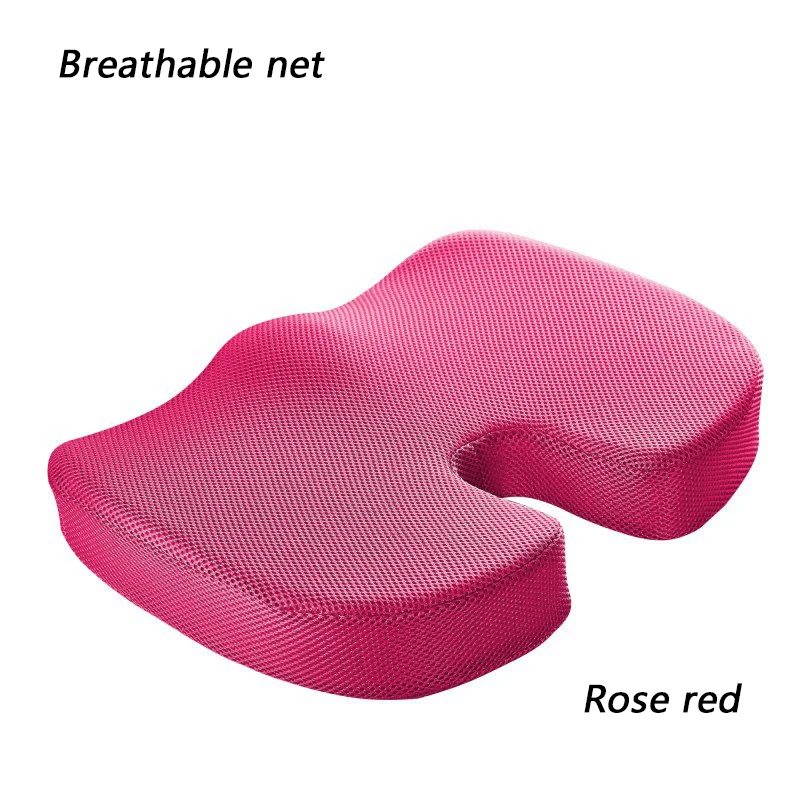 rose red mesh Эргономичный дизайн, подушка для копчика, гелевая, с эффектом памяти, подушка для сиденья, для автомобиля, радикулит, задняя кость, облегчение боли, Подушка для офиса, подушка для бедер - Цвет: rose red mesh