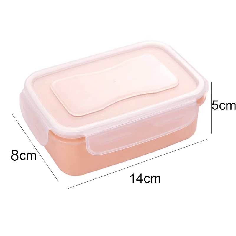 Urijk 280/380 мл мини пластиковый Ланч-бокс контейнер Bento box круглый/прямоугольный контейнер для еды контейнер с крышкой герметичный