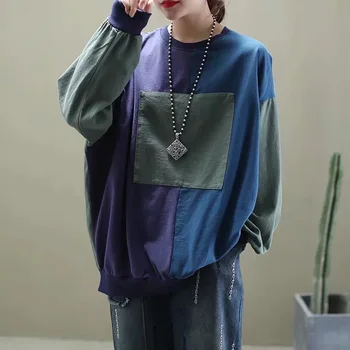 

Harajuku Ladies Spring Tops Tee Women Color Hit T Shirt Vintage Cotton Women Clothes Female Tshirt Pullover Jumpers SA463S50