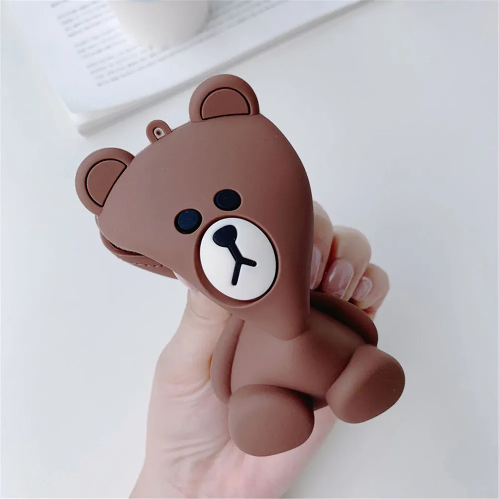 Hot Sale Kawaii Cartoon Children Plush Coin Purses Wallet Kids Women for Gift Round Flat Candy Color Key Bag Headset Bag