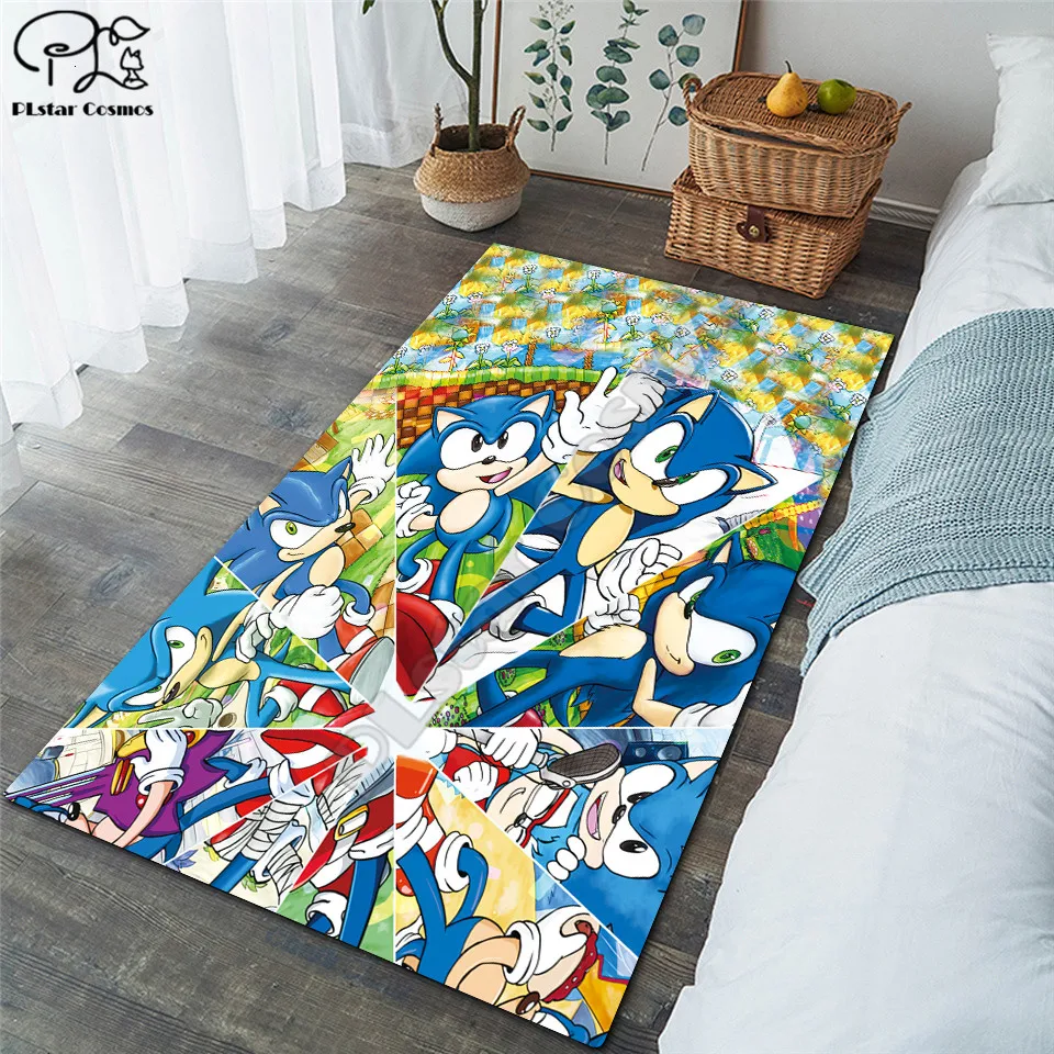 

Funny Cartoons SONIG carpet Square Anti-Skid Area Floor Mat 3D Rug Non-slip Mat Dining Room Living Room Soft Bedroom Carpet 02