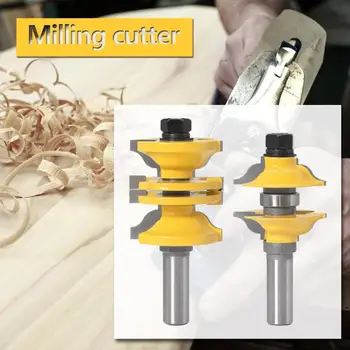 

2pcs Milling Cutter Multi-function Carbon Steel Carbide Affordable Easy Use Non-slip End Mill Bits Woodworking Tenon Cutter