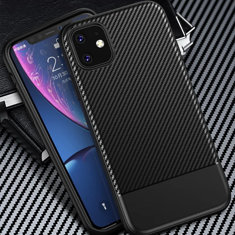 buy For iPhone XR X Xs Max 7 8 Plus 11 2019 Pro Max 6 6s 5s se Phone Case Luxury Carbon Fiber Matte Cover Case Capa Fundas