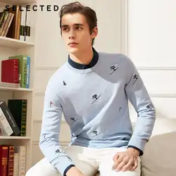 Выбранный новый мужской хлопок вышивка вязаный свитер C | 418424504