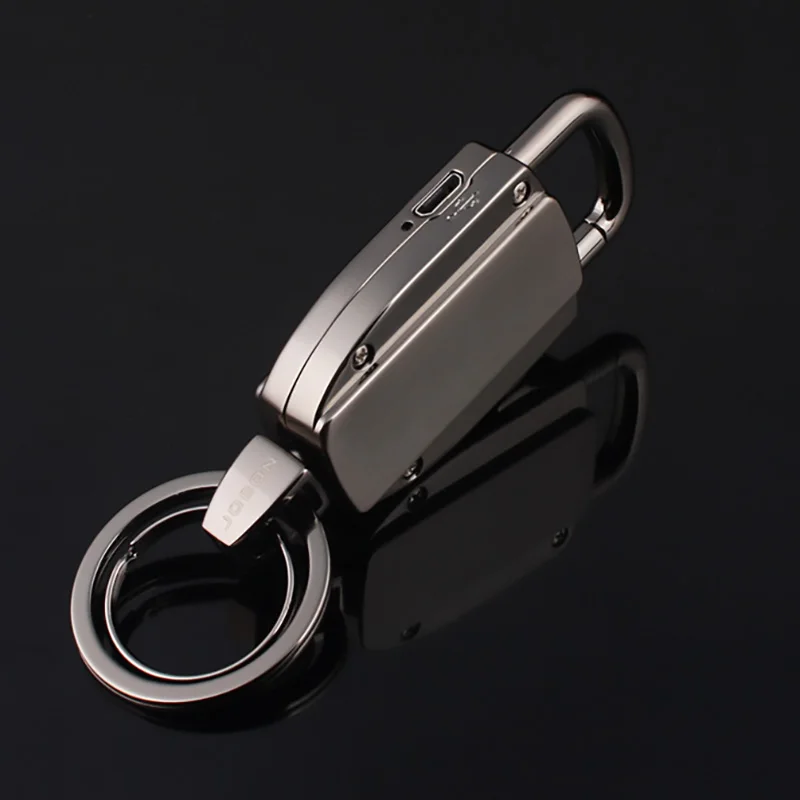 Брелок USB Зажигалка Мини портативные электрические зажигалки перезаряжаемая ветрозащитная ультратонкая металлическая креативный ключ Зажигалка-пряжка 10 шт