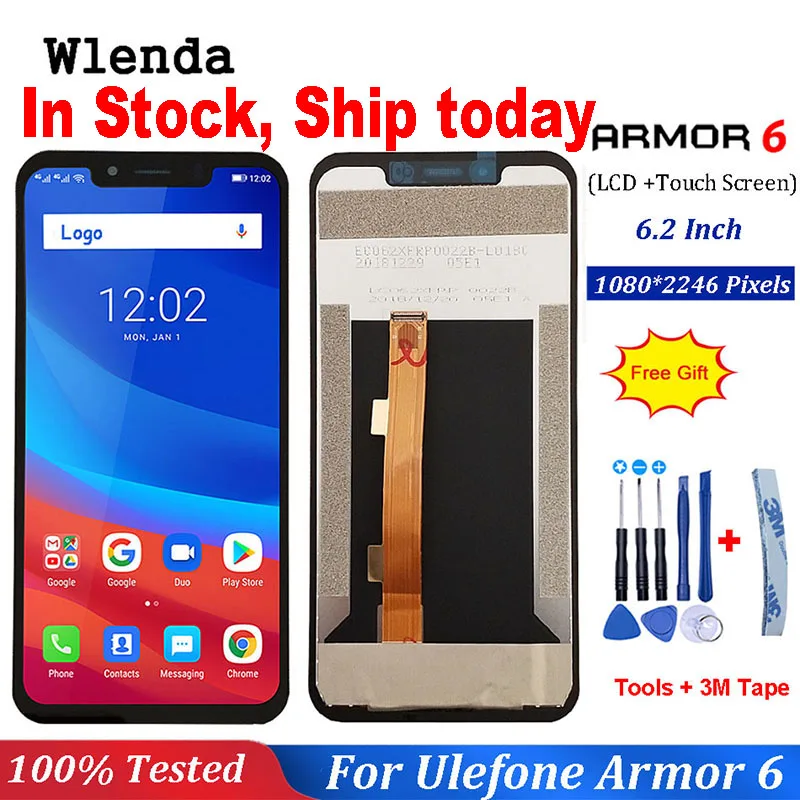 Для Ulefone Armor 6 ЖК дисплей + фотоэлемент 2 дюймов аксессуары для телефона 6|Экраны