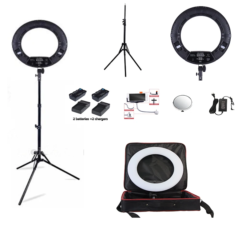 

Yidoblo Black FD-480II LED Ring lamp Light Make up Lighting sefie ring lamp set + standing (2M)+ bag + batteries