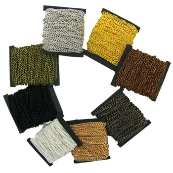 

Necklace Diy Accessories For Making Jewelry Findings Flat chain Open Link Ring Metal Chains 2M 2.5mm 3.5mm 4.5mm