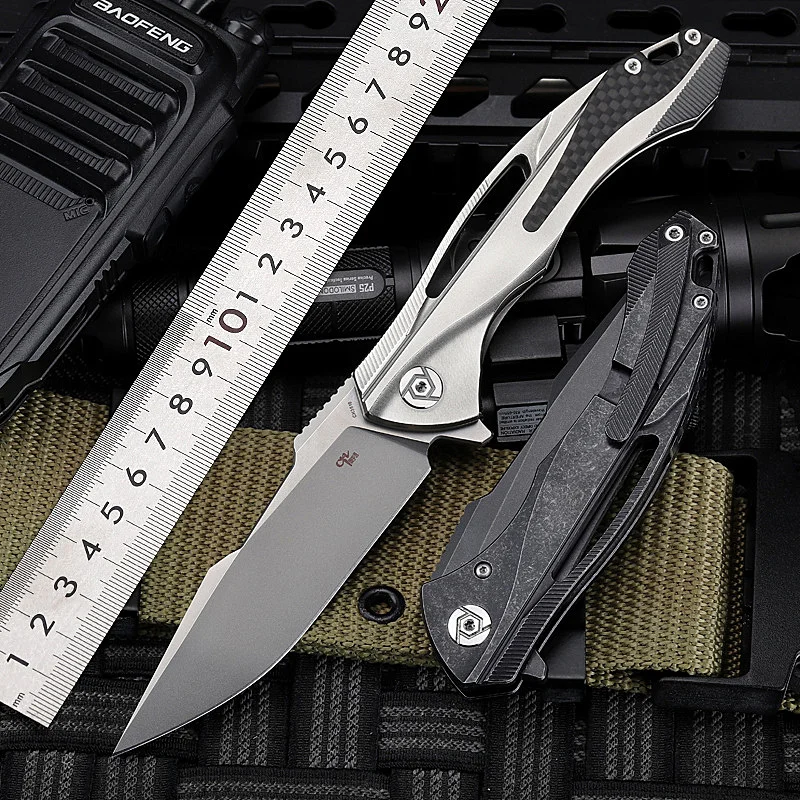 2021 New Free Shipping High Quality S35VN Powder Steel Outdoor Folding Knife Titanium alloy TC4 Survival Camping Knives Tools |