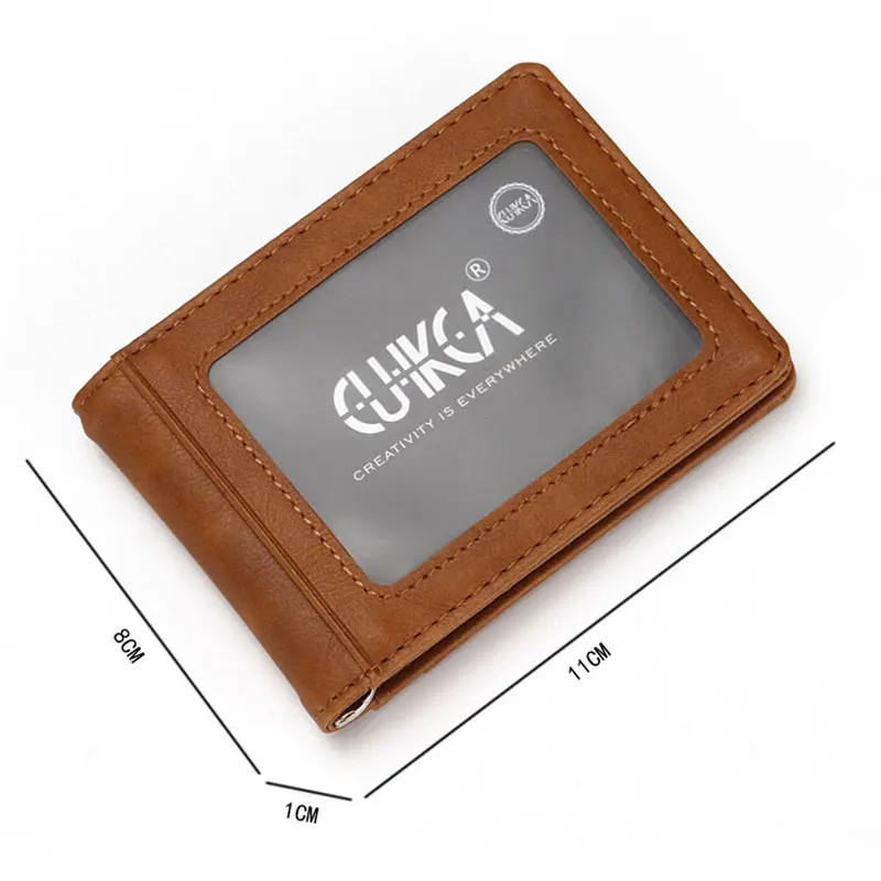RFID Men's Leather Slim Bifold Money Clip Wallet Front Pocket Credit Card Holder 5