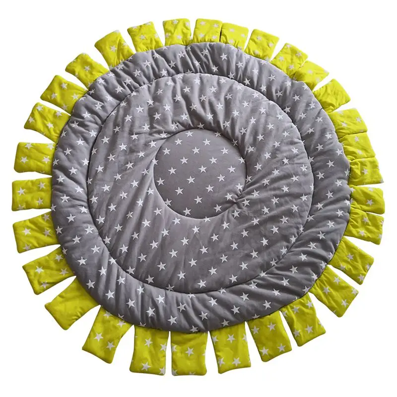 

KAMIMI Sunflower Star Round Carpet Children'S Room Game Crawling Mat Baby Blanket Children Climbing Carpet