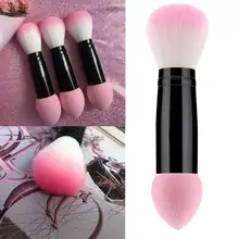 Мягкая кисть для румян с двойной головкой, кисти для макияжа, косметические кисти, инструмент для нанесения основы, румяна, рассыпчатая пудра, розовый алюминий, 15 г
