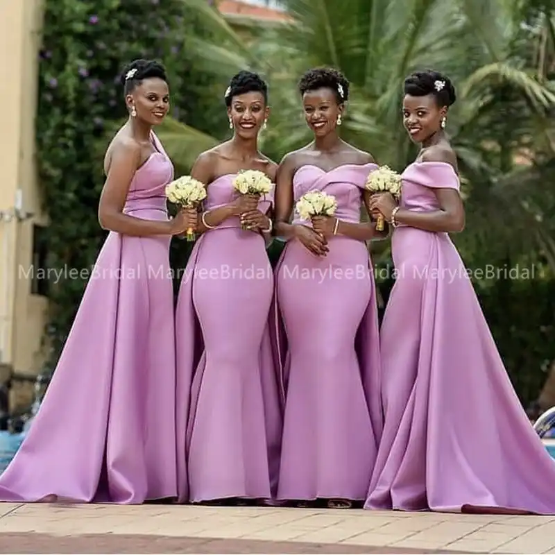 Lilac satin bridesmaid dresses Clearance