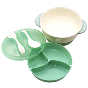 

Children's Grid Sucker Bowl Infant Food Supplement Bowl Insulation Tableware Non-Slip Eating Training Bowl Set
