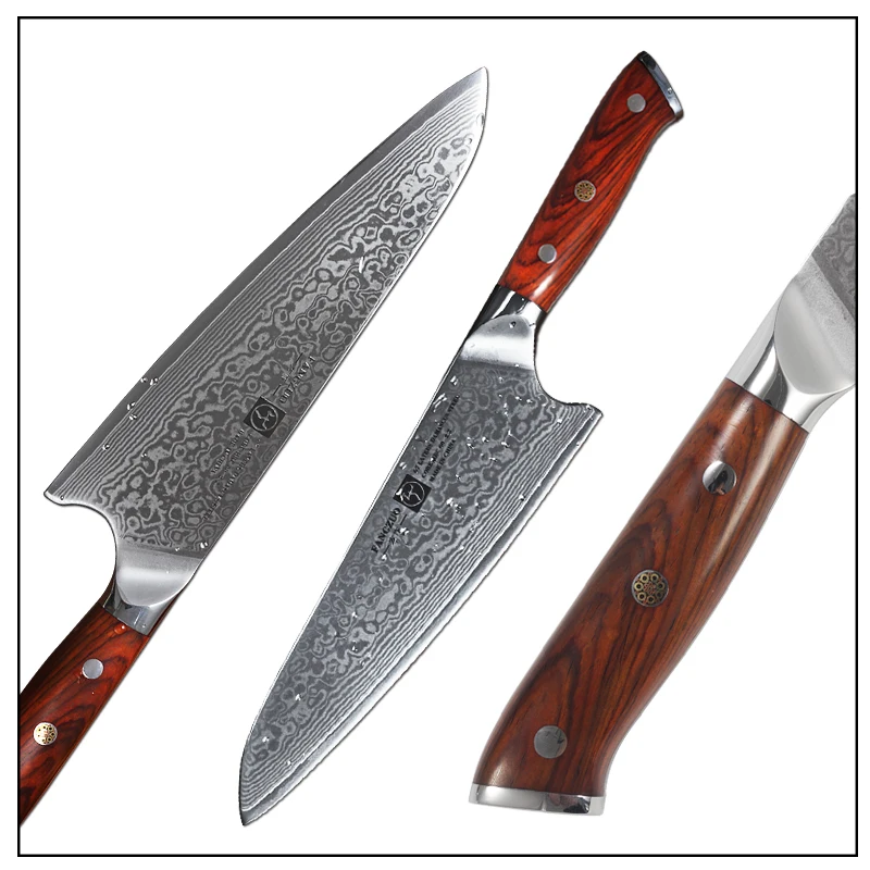 Fangzuo Chef Knife Vg10 Japanese Damascus Steel Kitchen Knife Paring