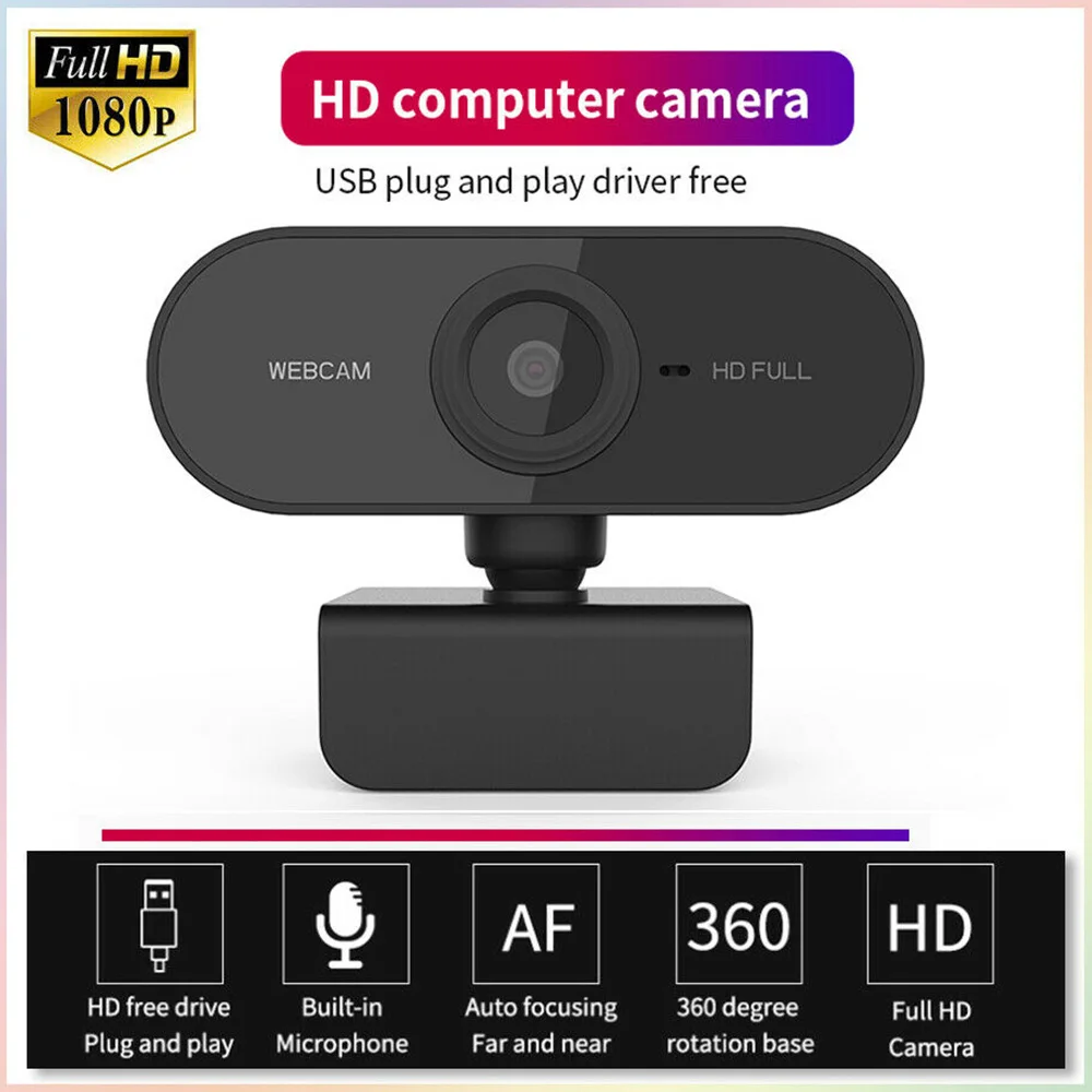 

1080P HD Webcam Autofocus with Microphone for PC Laptop Desktop Web Camera Cam for Video Conference / Video Call / Live Stream