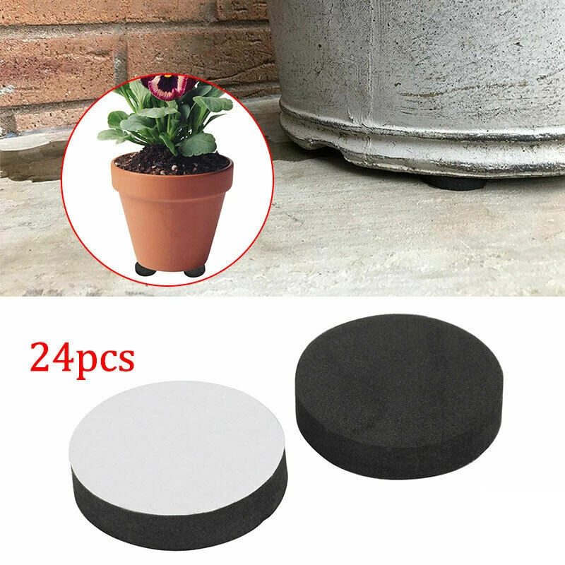 24pcs Flower Pot Feet Invisible Flower Pot Rubber Risers for Plant Pot 5*1.5cm 