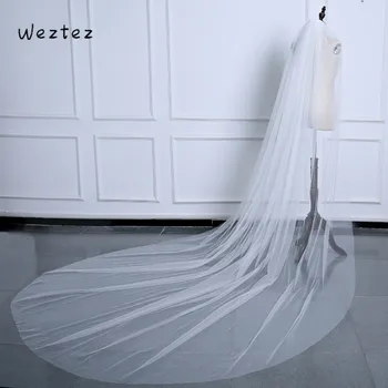 

Marriage Bridal Veil With Comb Wedding Veil Simple Cut Edge Cathedral Wedding Accessories TS041