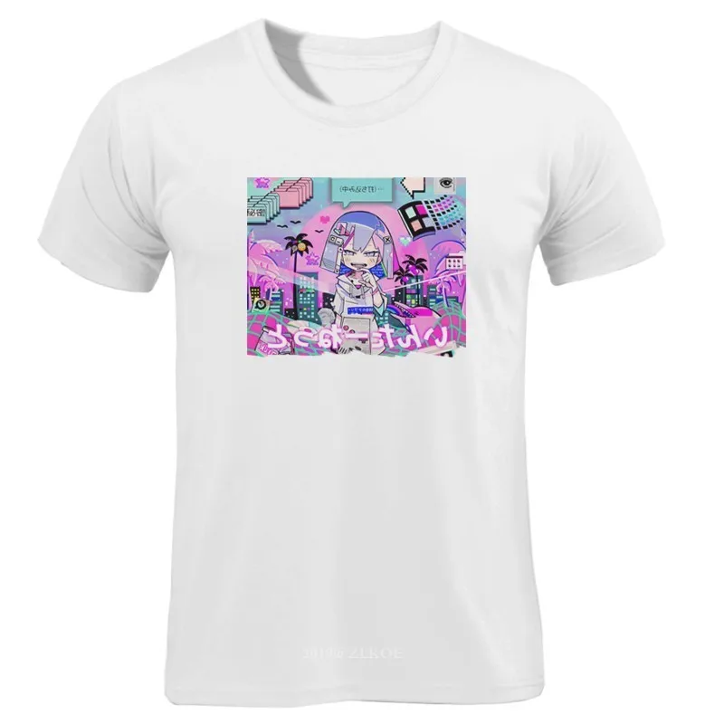 Vaporwave, Мужская футболка с аниме, мужские топы, футболка с коротким рукавом для мальчиков, топ, футболка, одежда для мужчин