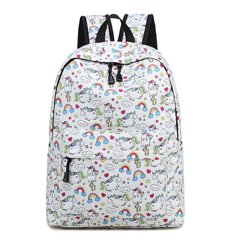 Rainbow Unicorn Красочные школьные сумки для девочек-подростков, рюкзаки, нейлоновые, водонепроницаемые, для подростков, студентов, сумки для книг, большие, для колледжа, отдыха, Schoobag - Цвет: Rainbow Unicorn