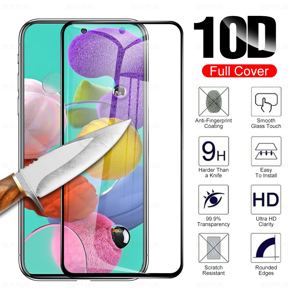 Full tempered glass for samsung a71 protectived galss galaxy a51 a31 sansum a21s safety screen protector film | Мобильные телефоны