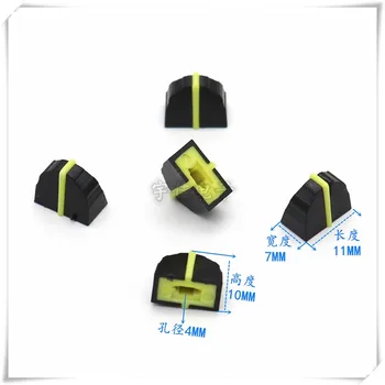 

10 Piece Plastic two-color push key cap small mixer fader cap straight slide potentiometer switch cap aperture 4MM