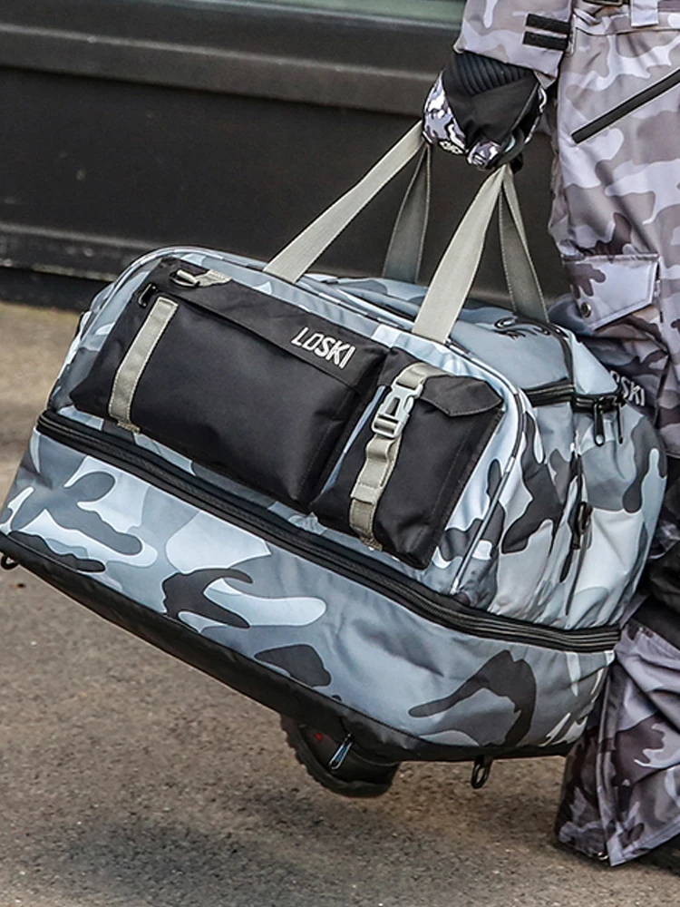 Лыжная сумка, большой рюкзак, спортивная сумка LDSKI, спортивная сумка, прочная оболочка и подкладка, сумка для зимних игр - Цвет: Camo
