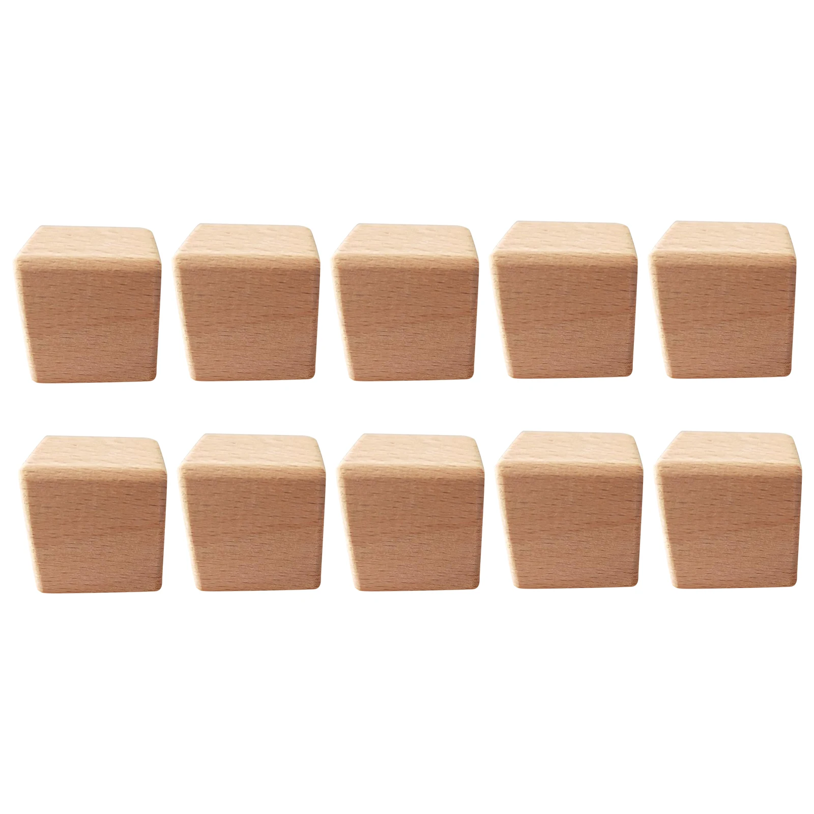 10Pcs Unfinished Wooden Craft Supplies Blocks Wood Cubes Sqaure