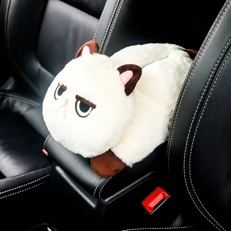  Napkin Cat Tissue Box Car Holder Cute Cartoon Cat Tissue Box Seat Back Hanging Napkin Container Hol
