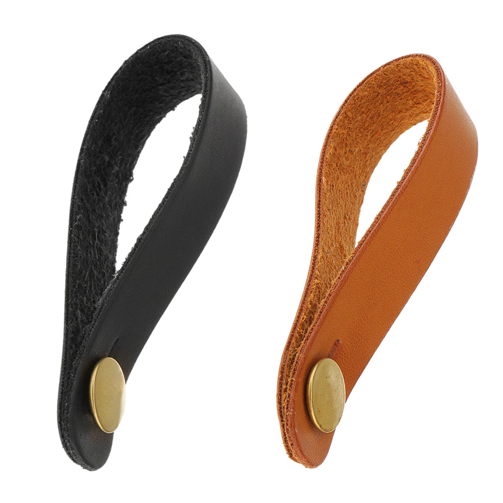 2 Pieces Microfiber Leather Strap Hooks Headstocks for Acoustic/Electric Guitar Accessory