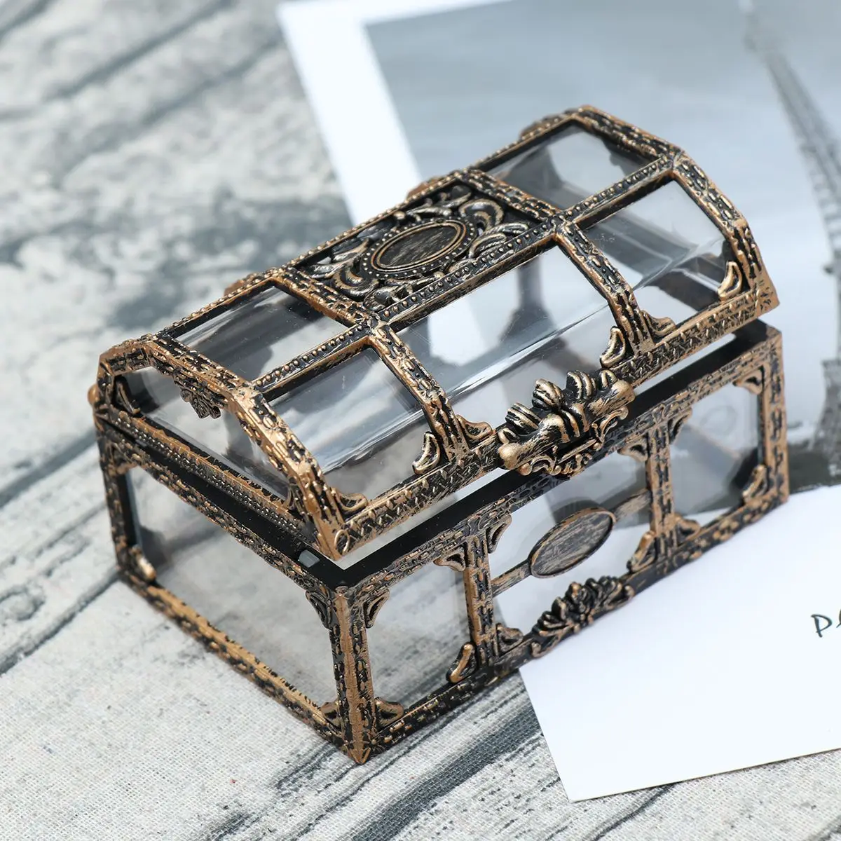 Chest Treasure Box Pirate Kids Treat Wedding Favor Boxesfor Mini Small Trinket Savings Party Pool Diving Storage Gift Gold 4