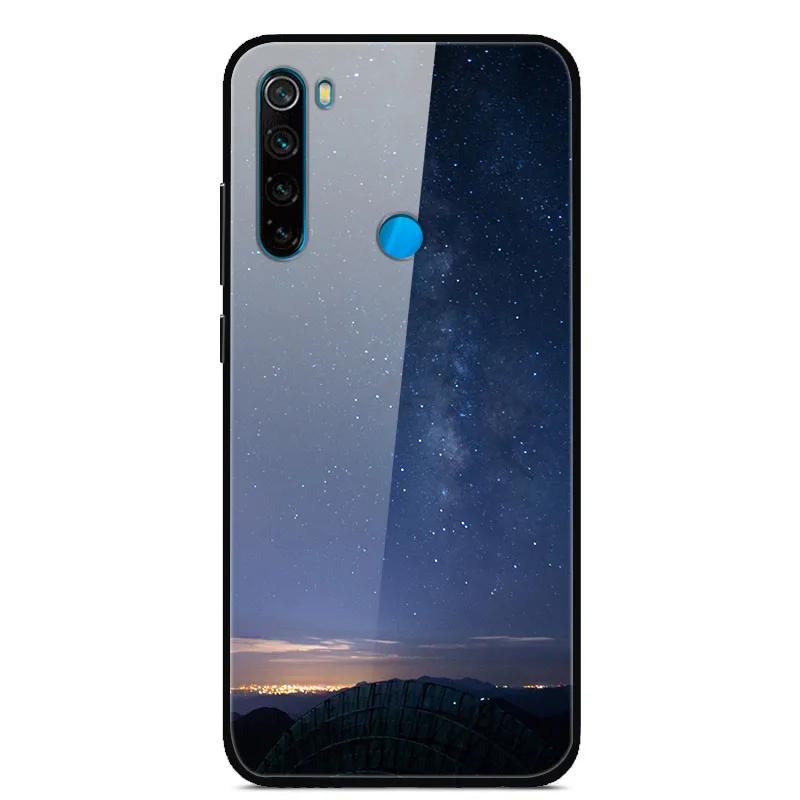 24 Чехол для Redmi note 8 T, жесткая задняя крышка из закаленного стекла для Xiaomi Redmi Note 8 T, защитный чехол для телефона, силиконовый бампер, чехол для Note8T 8 T - Цвет: 24