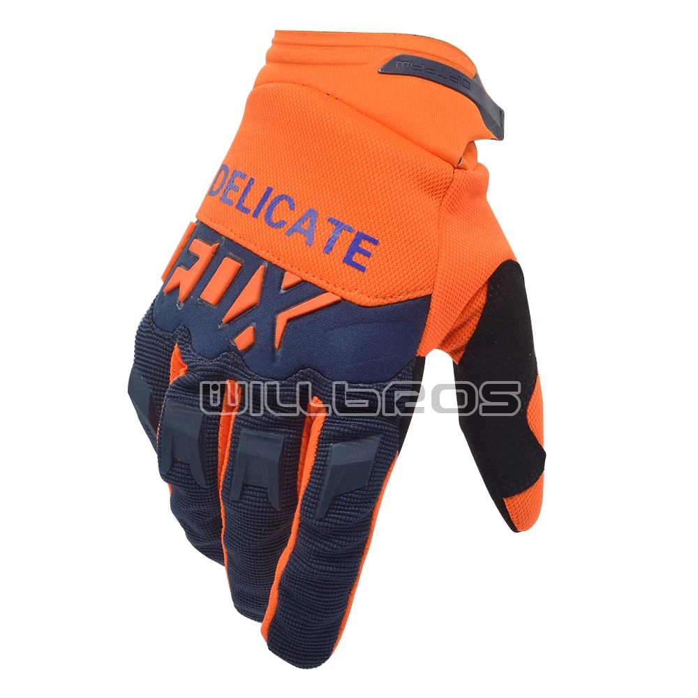 Delicados guantes de malla de aire para ciclismo, para carreras, Motocross, MTB, BMX, azul y naranja