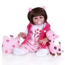 48 см полностью силиконовая кукла-Реборн, игрушка для новорожденных девочек, кукла bebe, как настоящая игрушка для купания, подарок на Рождество, день рождения