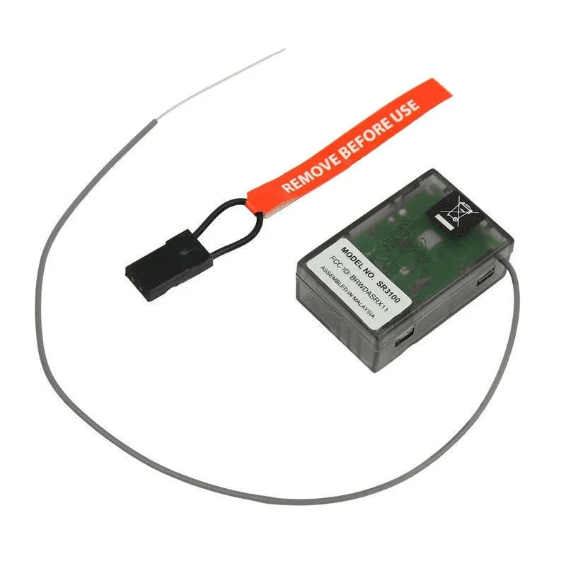 RC Receiver SR3100 Receiver 2.4GHz Black Plastic Receivers for 3 Channel DSM2 DX3R DX2E DX5C Transmitter