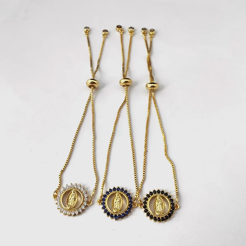 10 шт. микро проложить Блестящий кубический циркон коннектор CZ браслет для женщин Девушка девственницы Mary Шарм модные ювелирные изделия подарок BG310