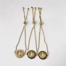 10 шт. микро проложить Блестящий кубический циркон коннектор CZ браслет для женщин Девушка девственницы Mary Шарм модные ювелирные изделия подарок BG310